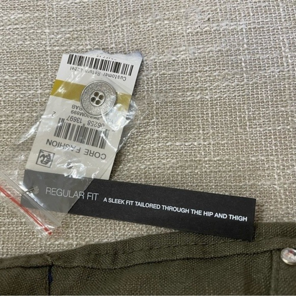 NWT INC Olive Regular Fit Linen Shorts Size 14 - Picture 4 of 7